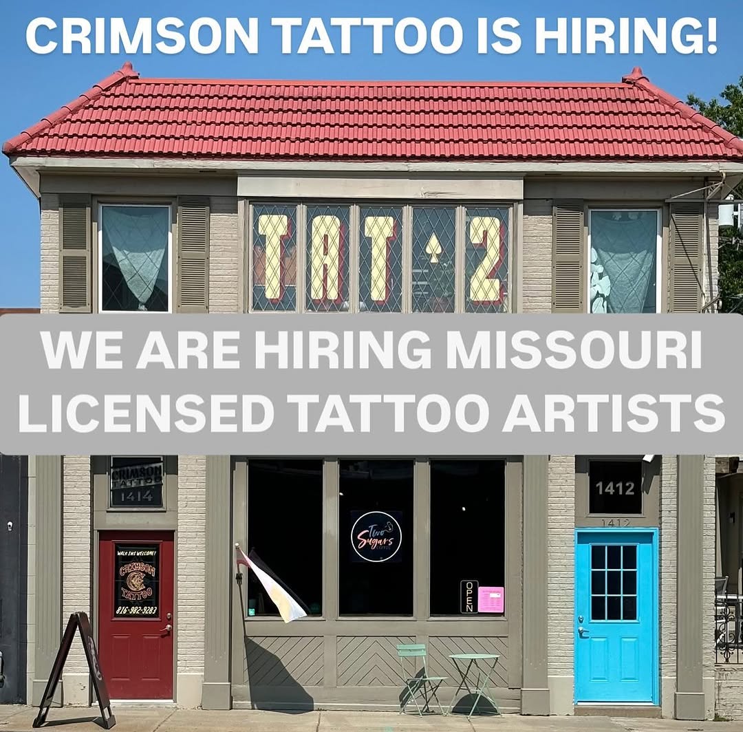 • Crimson Tattoo is hiring Missouri licensed tattoo artists • 

• What we are looking for: 

-An established tattooer with their own clientele in the 
