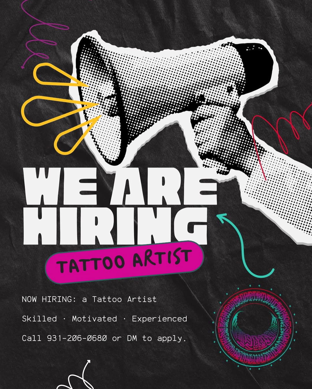  WE’RE HIRING! 

Dark Raine Tattoo is looking for experienced, driven artists ready to grow with a team that values creativity, ambition, and good ene