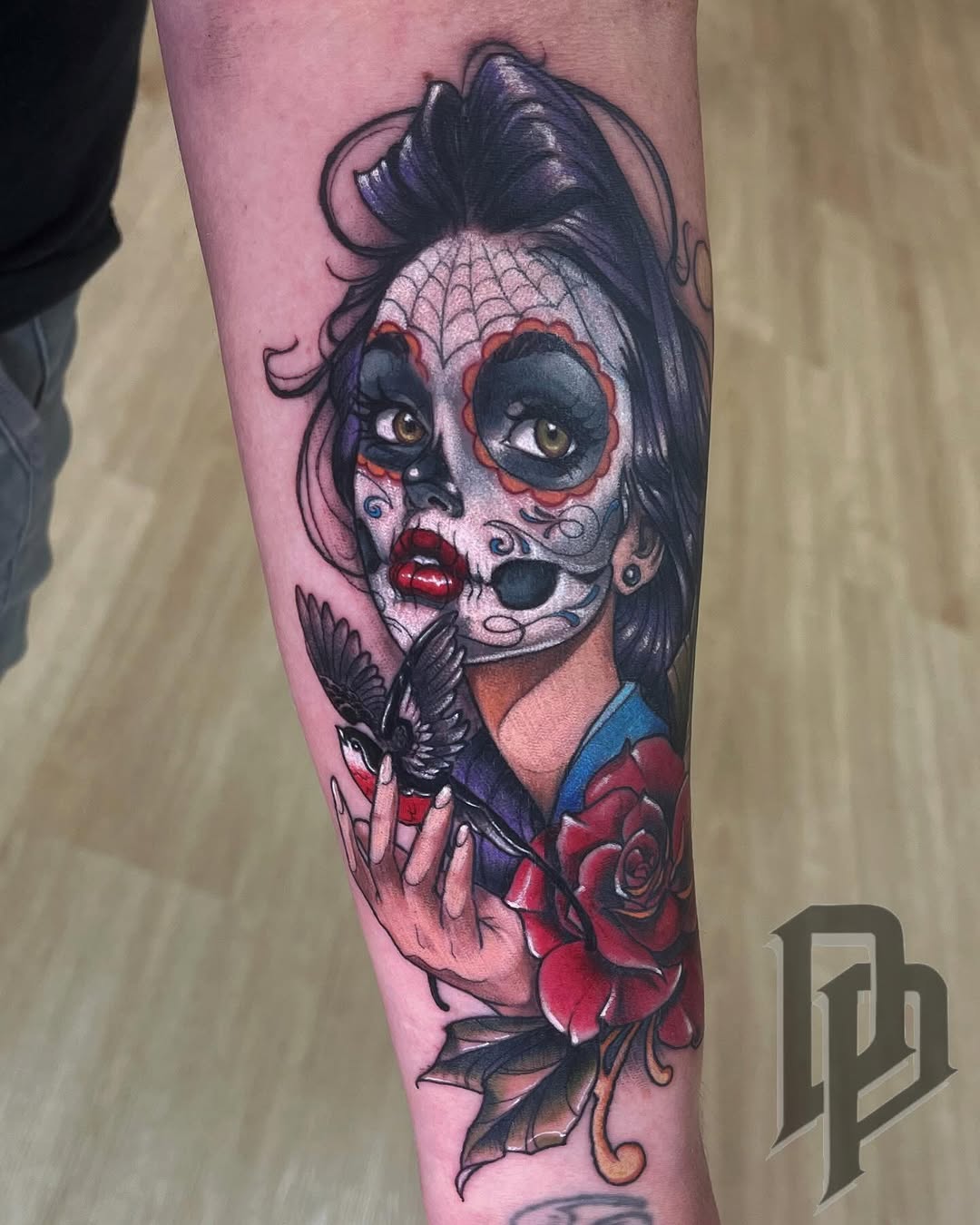 Wendy, thank you so much for the trust and letting me create a fun tattoo for you! If I could tattoo lady faces, Catrinas, and roses all day every day