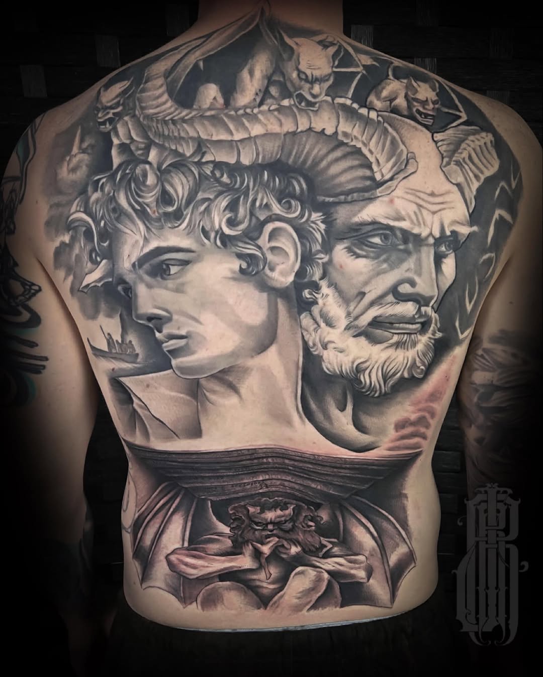Dante's Inferno themed back piece.

#bayarea #pittsburg #tattoo #tat #dantesinferno #deltaartandtattoo #tattooartist