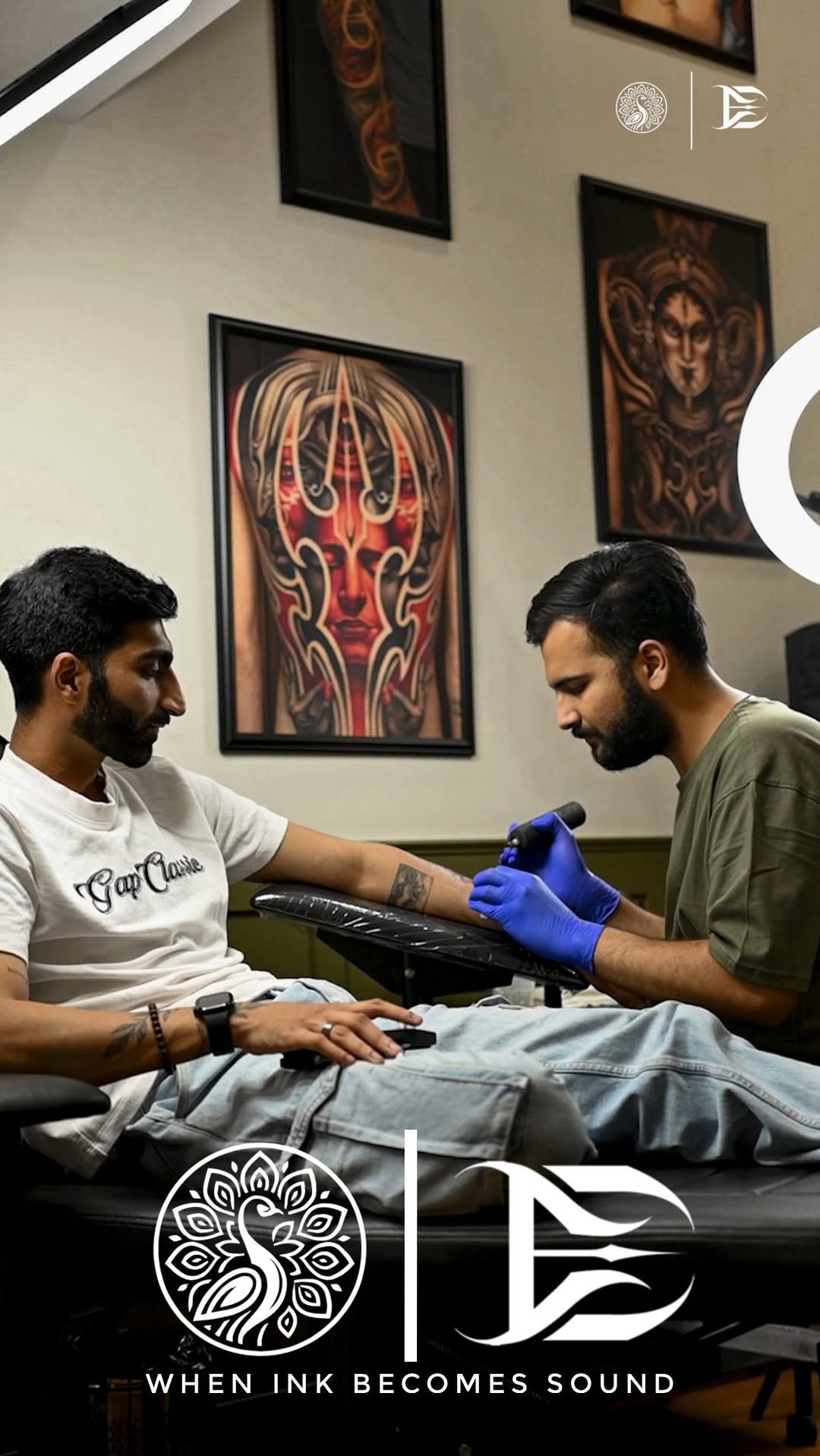 When the ink becomes sound‍

Two best friends bringing their art forms together, where fusion Indian classical music meets the intricate art of Tattoo