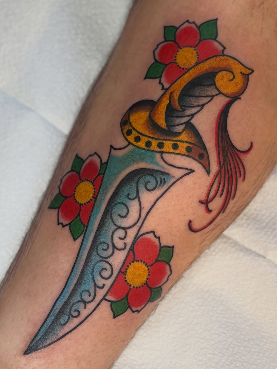Dagger!! Thanks @seth_dragon you rock. 

Made at @electricladylandtattoo.  #traditionalartist