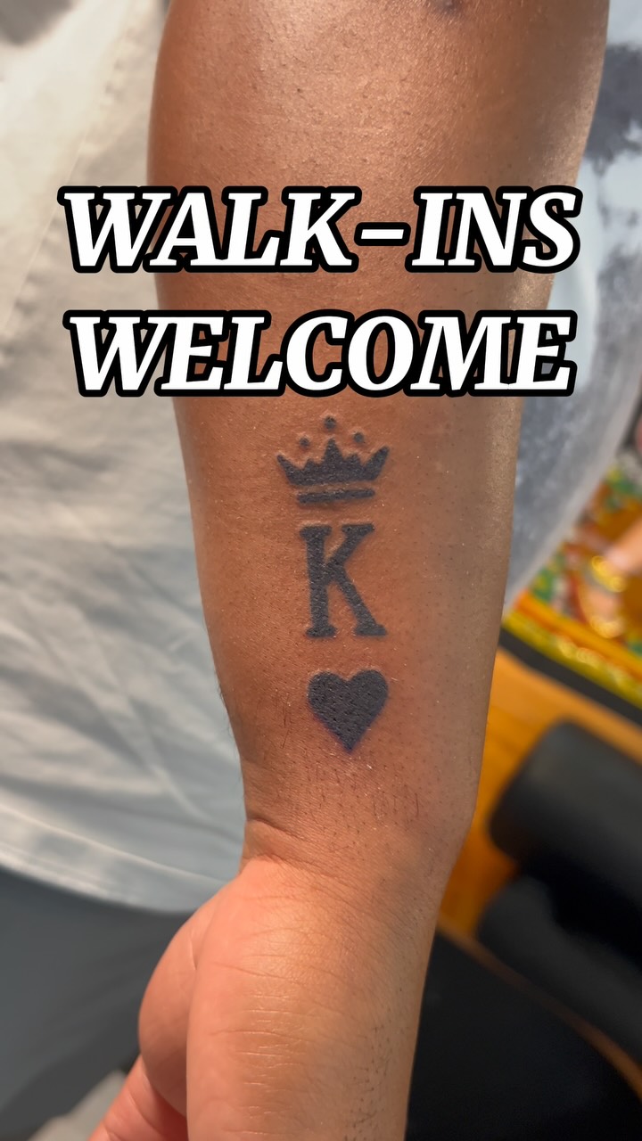 Walk-ins welcome everyday! Got a simple design you’ve been thinking about? We’re happy to fit you in when we can! There might be a short wait, but mos