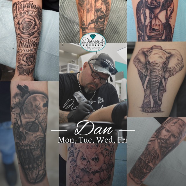 Swing on in with your next tattoo idea to see Dan on Mon, Tue, Wed, and Fridays!