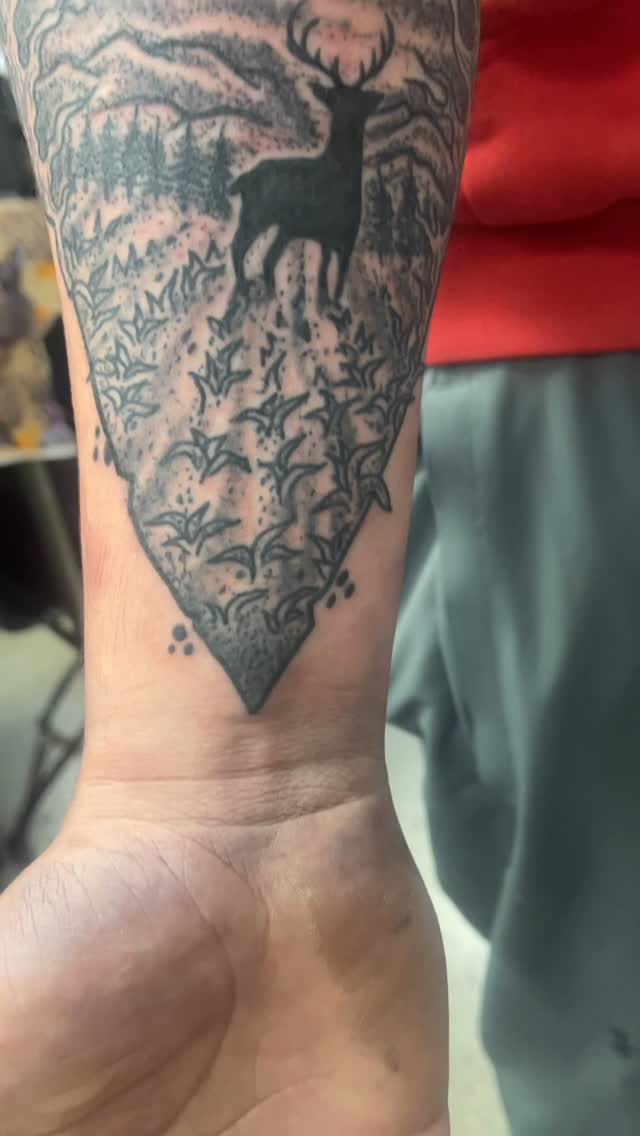 Forgot to post this one from a few weeks sgo
#deertattoo#floatingworldtattoosandpiercing #saniderm#tippledottattoo