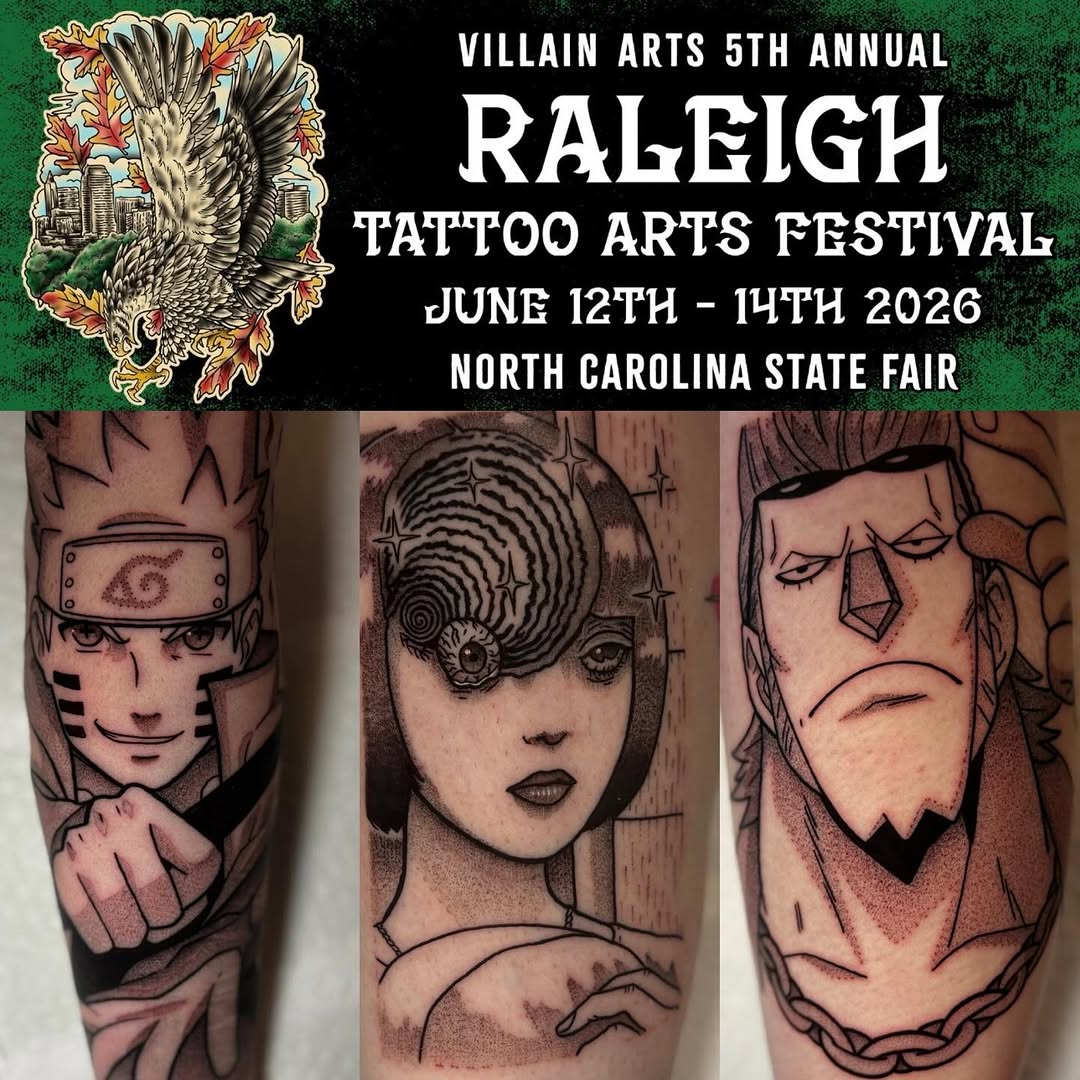 I’ll be back once again at the @raleightattooartsfestival June 12-14!!! If you want to book a slot with me you can use my Jotform in my bio or shoot m