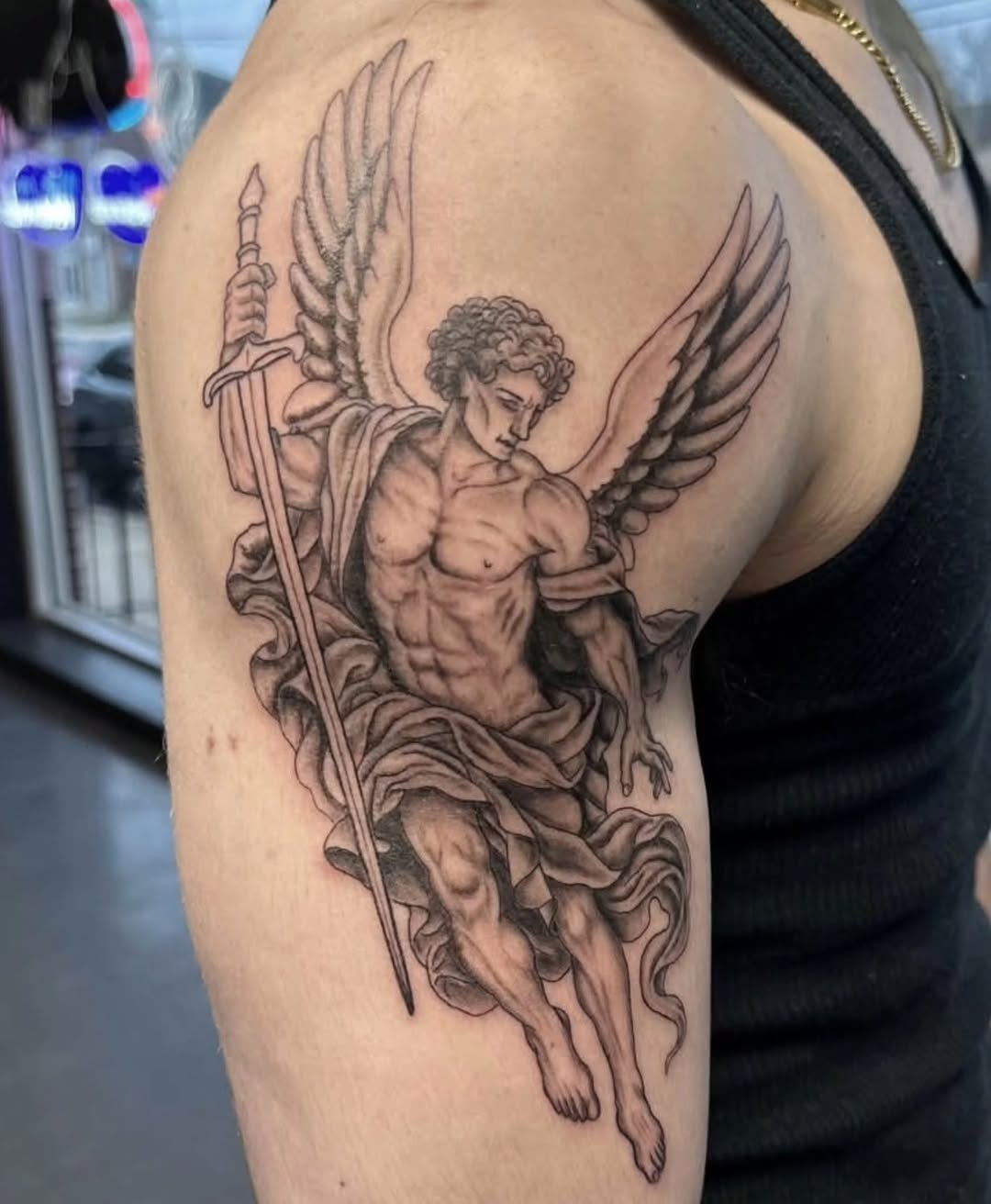 Tattoo by Josh, Call 717-477-8282 or Dm to book with him #angel #tattoo #art #shippensburg