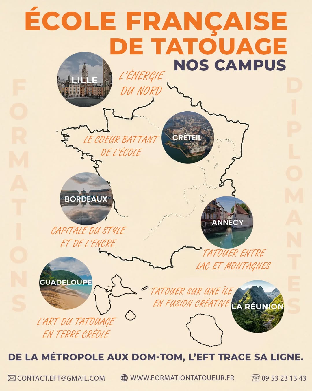 De la métropole aux DOM-TOM, l’EFT trace sa ligne.… 

Tu rêves de devenir tatoueur pro ? Tu veux apprendre des meilleurs dans un cadre sérieux et pass
