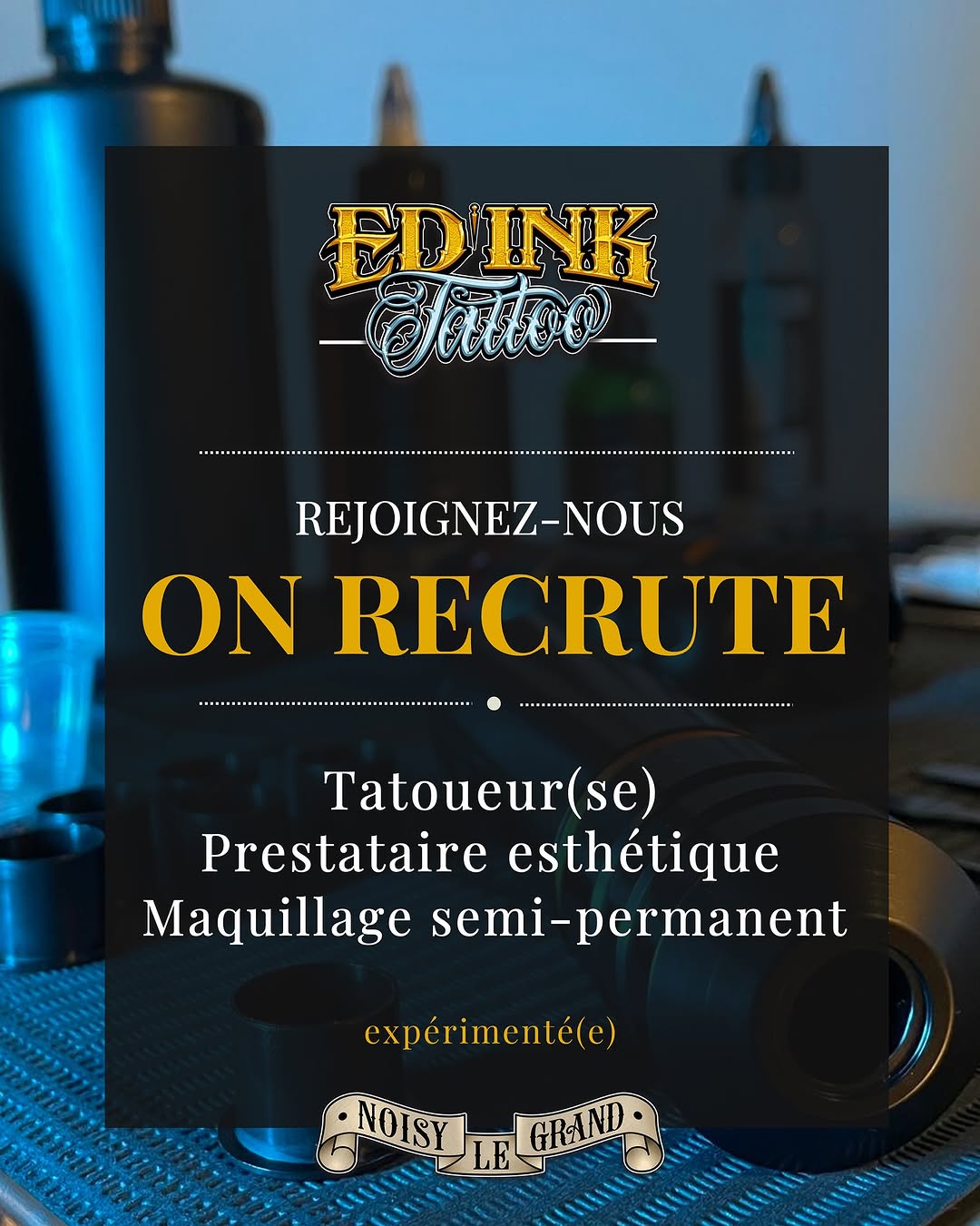  ON RECRUTE 

Le salon agrandit son équipe !
Nous recherchons un(e) tatoueur(se) ou prestataire esthétique pour intégrer notre espace.

 Profil recher