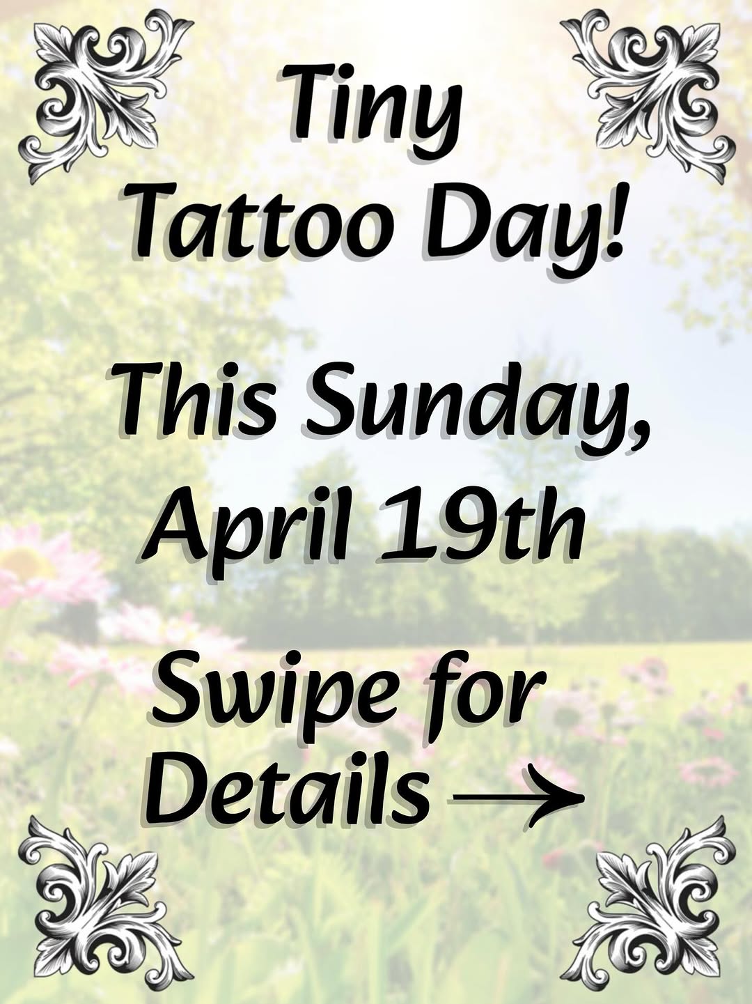 Tiny Tattoo Day is back!

This Sunday, April 19th. 

Message me to book!

#513 #cincinnati #cincinnatitattoo #cincinnatitattooartist #cincinnatiartist