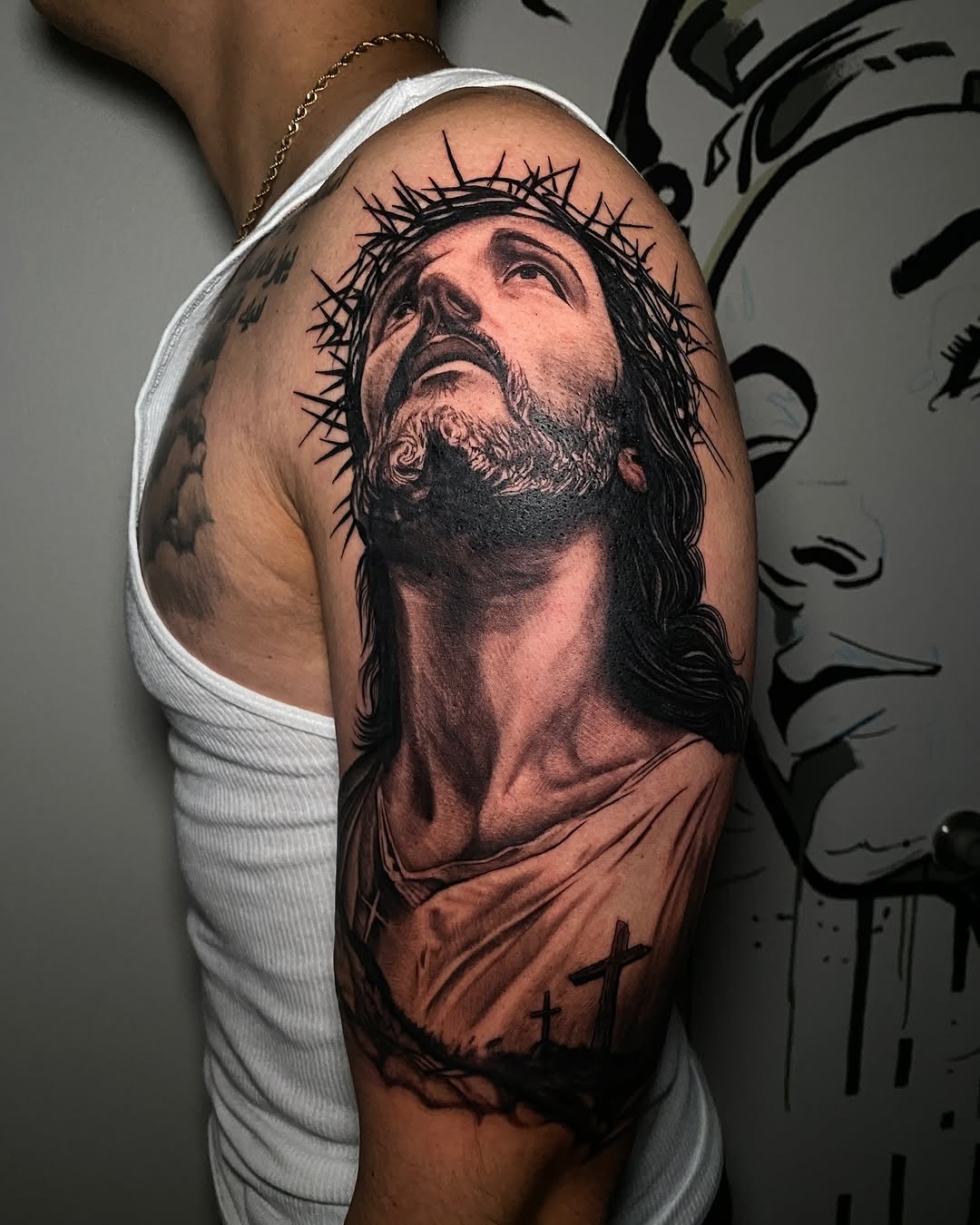 No doubt. Only faith
•
Booking for December 
Message me directly for details 
Text (818)207-0421
•
•
#northridge #tattoo #religioustattoos