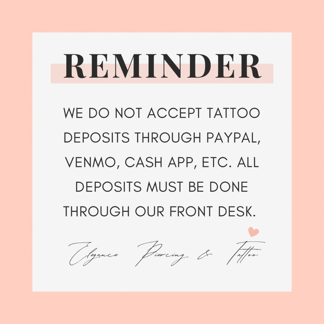 *****PLEASE READ*****
Unfortunately there are several scams going around with people pretending to be tattoo artists. They’re saying they work at diff