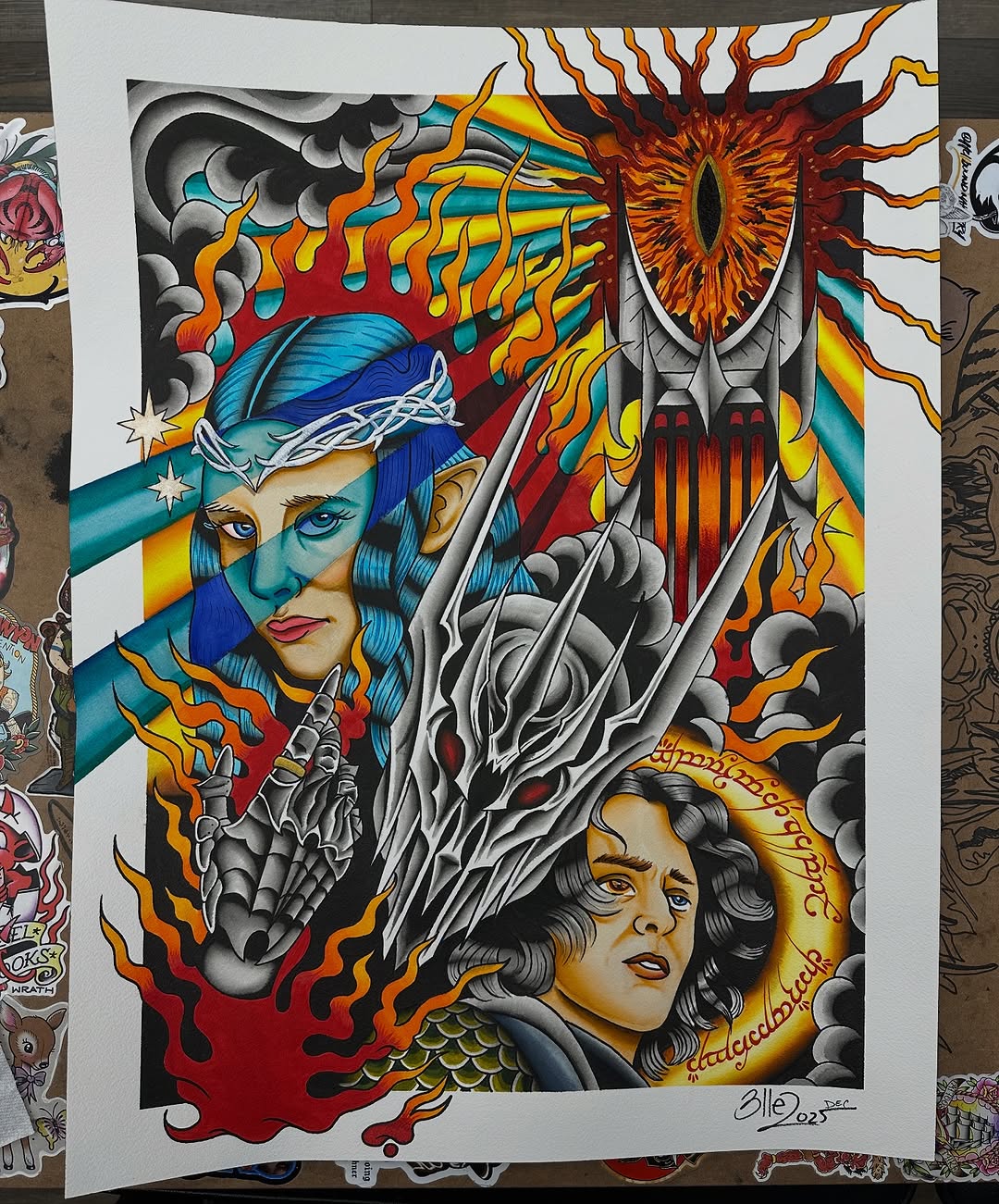 Just finished this LOTR painting - Prints coming soon! DM me to pre order and make sure ya get one! Also available as a back piece@luckystattoosimi #L