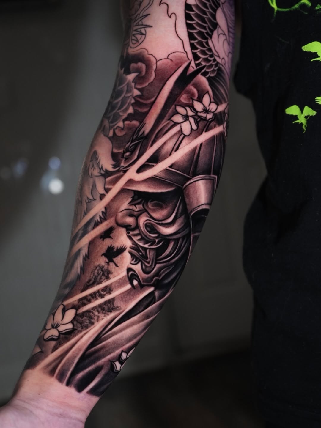 Chipping away at this full sleeve, outside is mostly healed with 1 pass. Can’t wait to finish this one up