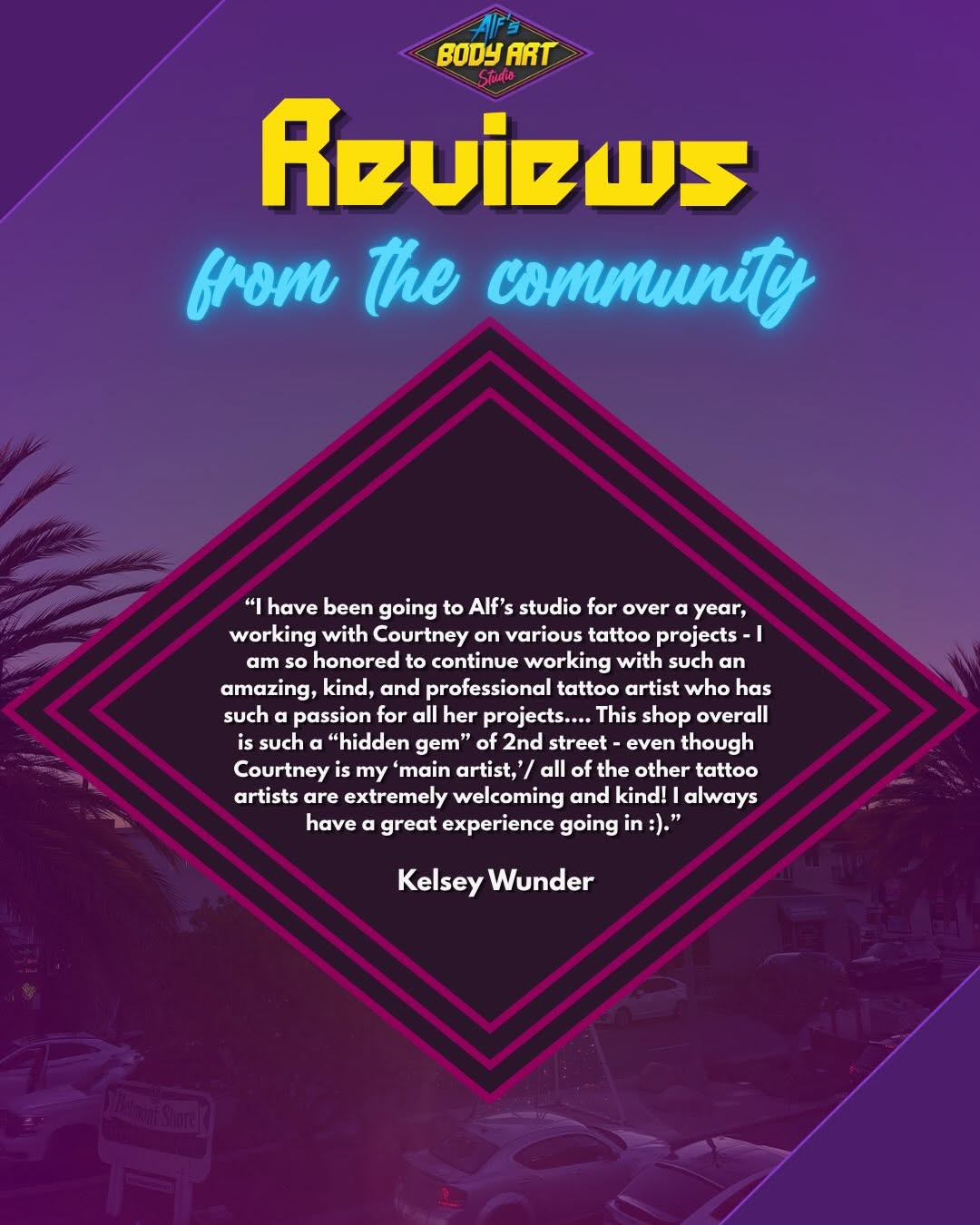 Nothing speaks louder than our clients 

At Alf’s Body Art, we’re proud to be a trusted body art studio in Long Beach, creating experiences that go be