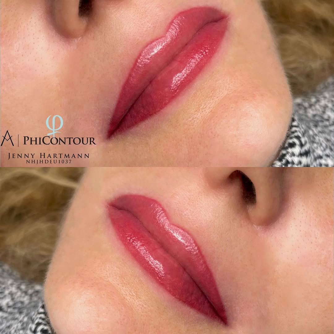 Lippenteilschattierung 
Durch eine Pigmentierung der Lippen lässt sich die Form ausbessern, eine Asymmetrie ausgleichen oder auch optisch etwas Volume