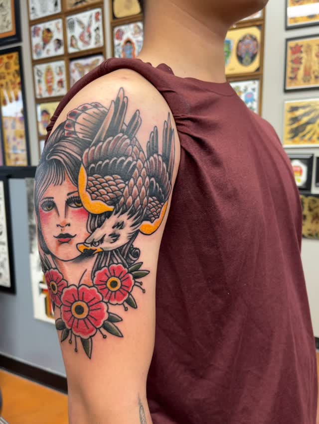 Availability through May info in bio. .
.
.
#lasvegas #lasvegaslocals #lasvegastattooartist #sumerlin #girlsheadtattoo #eagletattoo