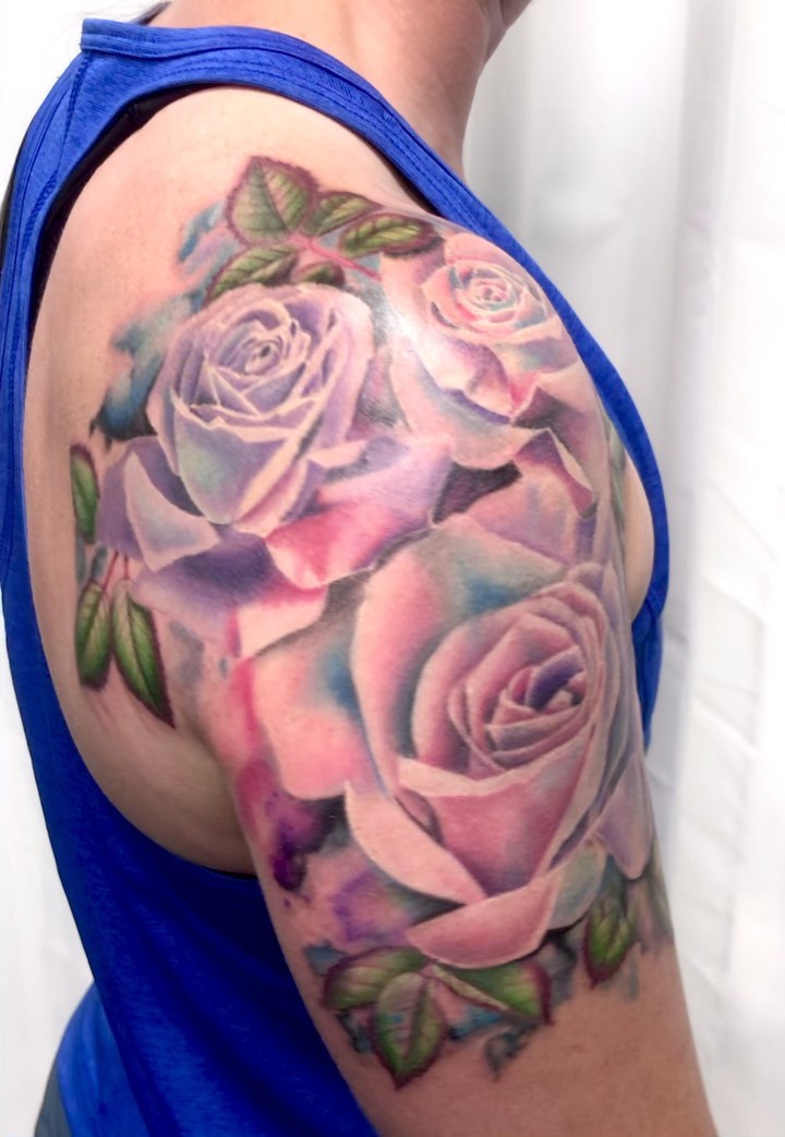 Thanks to Josie for being such an awesome client!! I had so much fun working on this piece. I could honestly tattoo roses every day and be happy.
.
.
