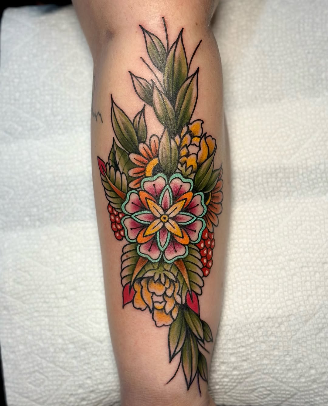 Screaming a huge thank you to @oh_god_im_happy for coming to me with such a fun idea and being super dope to tattoo!. Thanks for letting me run a litt