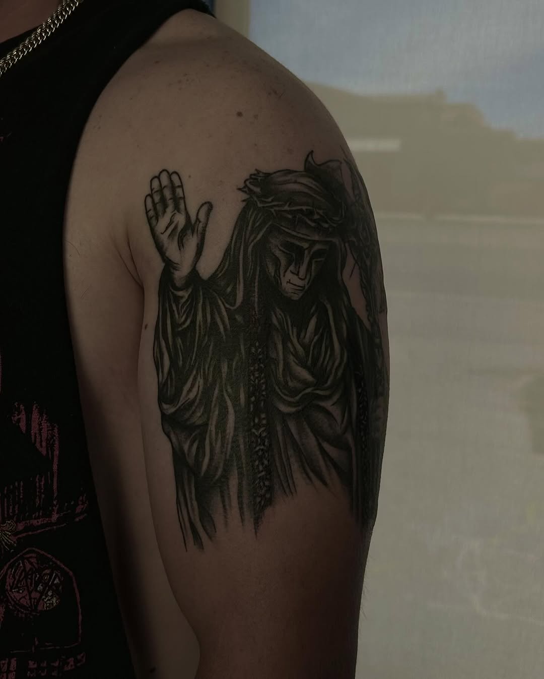 ✋ 
•
•
•
#customart #tattoo #blackandgrey #axe #tattooist