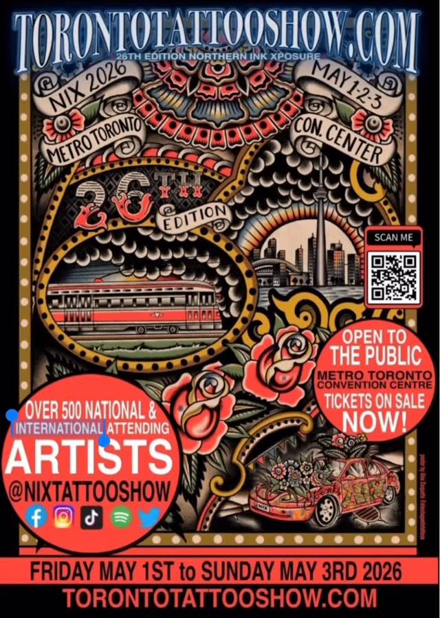 We are so trill join Tattoo Convention @nixtattooshow 2026 , May 1st till 3rd at Toronto Metro Convention.
This opportunity never happened without su