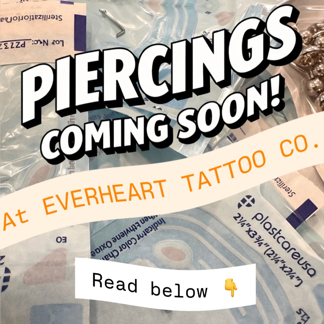 Piercings are coming to Everheart Tattoo Co. Details, dates, and availability will be announced soon.

Watch for our updates.

#kctattoo #tattooshop #