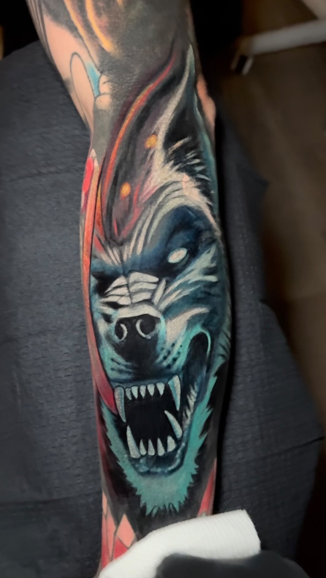 Giving my kid a taste of his own medicine today!! Did a little color over blackout today on the cover up king himself @anthonybennettink fun stuff! wo