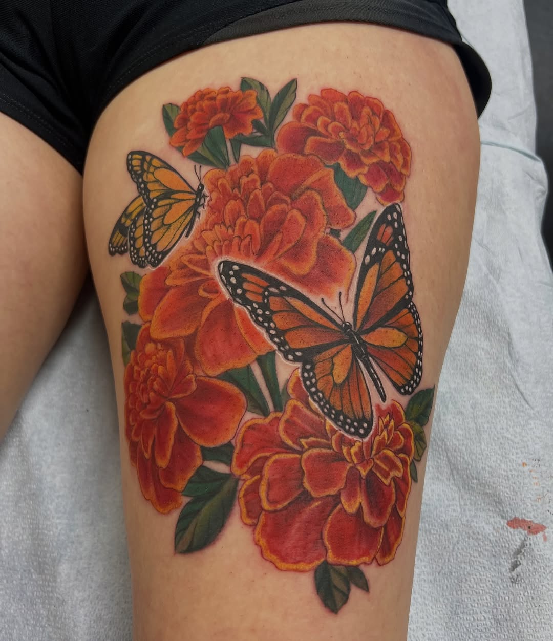 Just some pretty flowers and butterflies for Sav. #staytattedwinnipeg #tattoo #marigolds #winnipeg #art