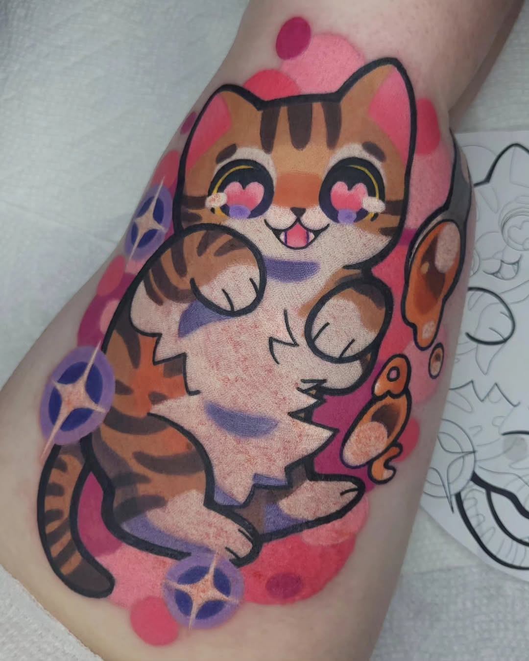 Soup I love tattooing your fur babies soup is such a good girl! Client wanted to see her when she looked at her arm so we flipped her upside down than