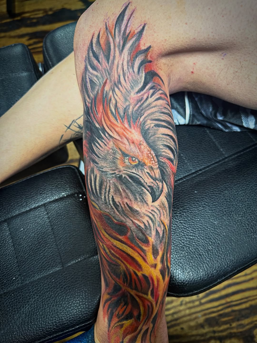 Fun tattoo today on my homie @wesryan21 #tattoo #art #phoenix #colortattoo #ohioart