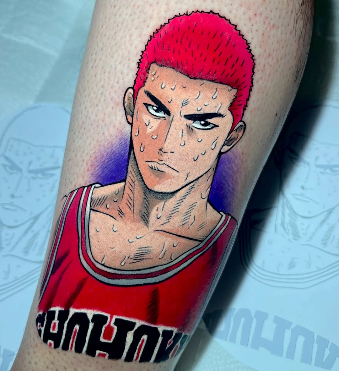 Hanamichi Sakuragi el rey de los rebotes! 
LAS ganas que tenía de tatuar algo de Slam Dunk  muchas gracias Fer por tu buena onda y confianza, gran ses
