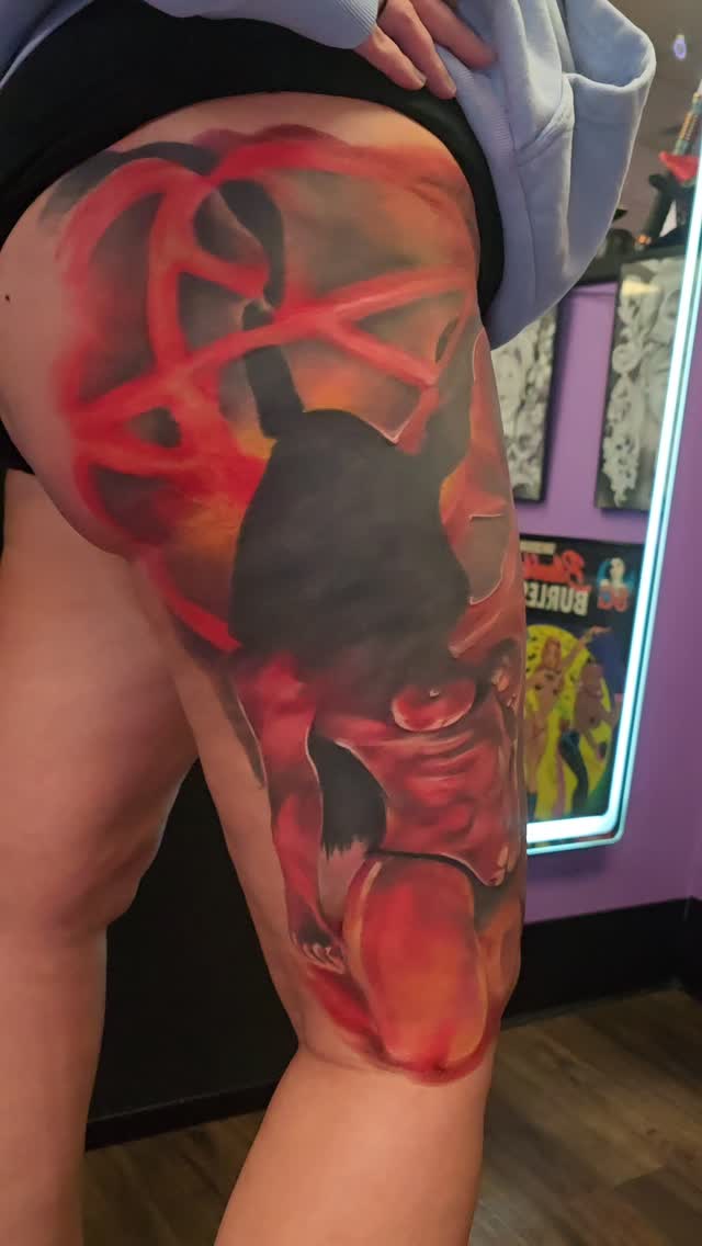 All is good in the world.

@jammerjointtattoo
@blastedtattoocare #tattoo #devil #tattoogirls #hiptattoo #witch