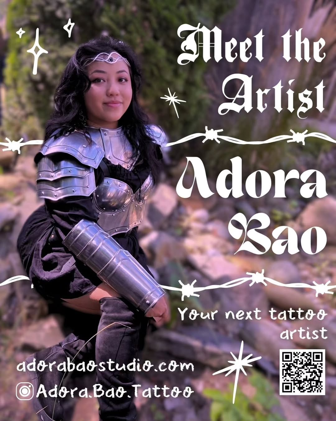 ✨ Meet the Artist ✨
Hi, I’m Adora! I’m a Hmong American, first-gen tattoo artist who grew up on anime, video games, and fantasy worlds. And now I get 