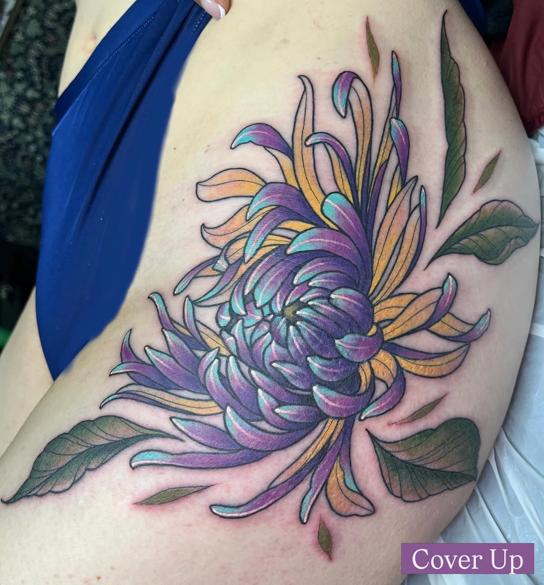 Thank you, Lou 
. 
. 
. 
. 
#neotraditionaltattoo #floraltattoo #michigantattooers #michigantattooartist #coveruptattoos