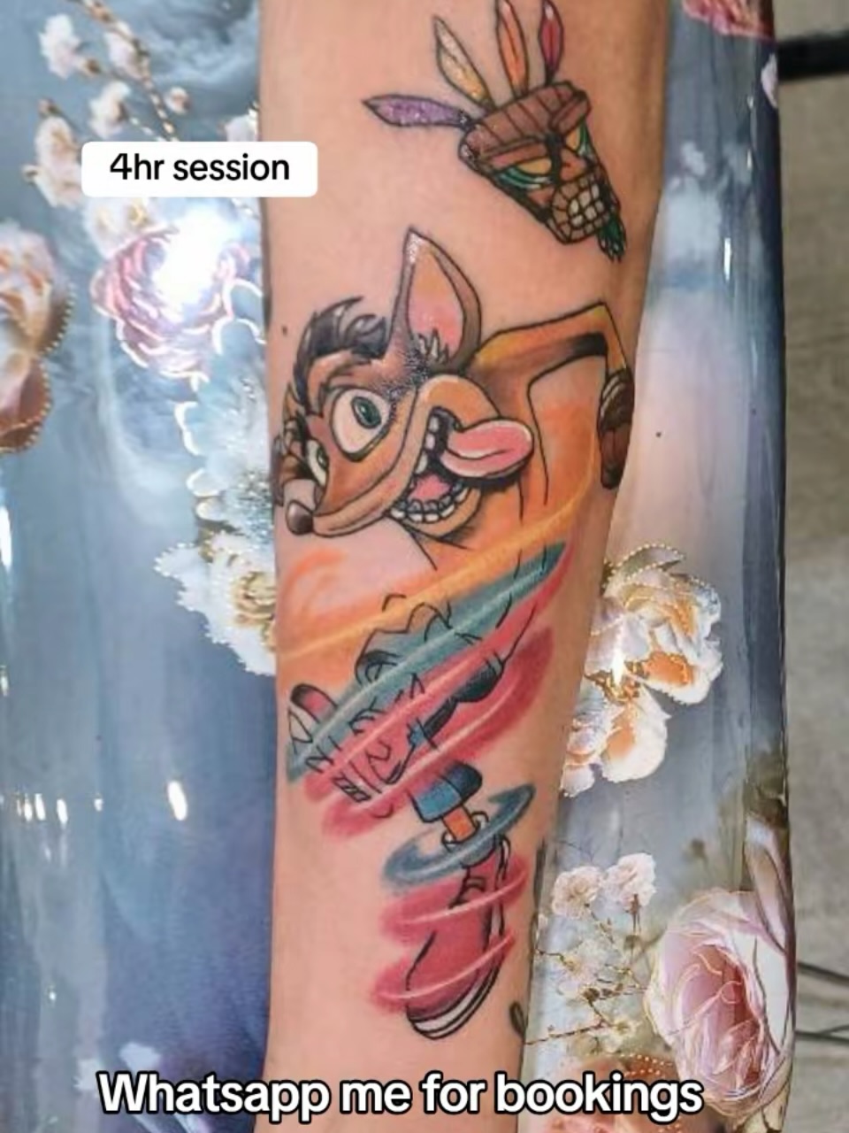 Crash Bandicoot piece done in one 4hr session 
Fun, colour-packed and full of movement 

Loved bringing this nostalgic character to life — bold lines,