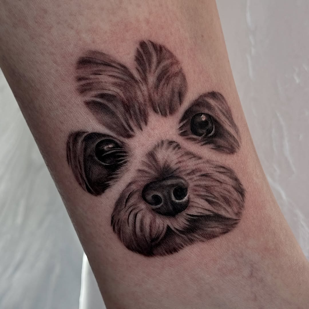  Booking for February 
.
 @electricpeachtattooco 
.
#tattoo #dogportrait #blackandgrey #blackandgreydogportrait #dogtattoo #petportrait #petportrait #