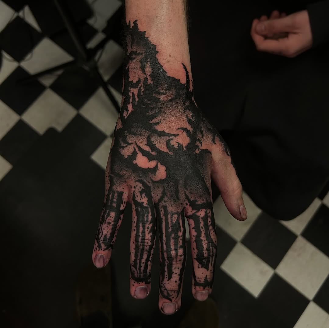 “HVNS” can’t wait to do your other hand @cameron.kinde for @heavensdungeon 
Tattoo done at @lucky24tattoo 
For more like this shoot me a dm!!
#nashvil