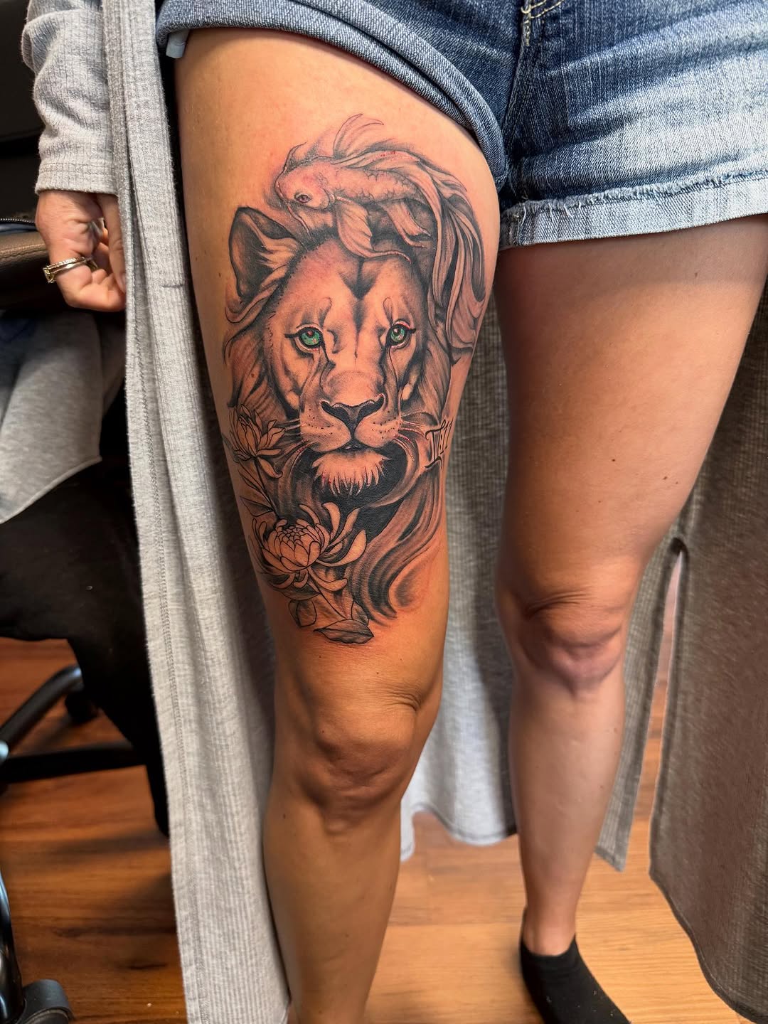 Lion tattoo I got to do. #tattoo #blackandgreytattoo