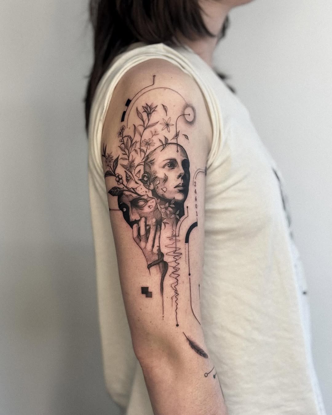 “Beneath the mask”. Thanks for coming to me for this addition Diana, really enjoyed designing and tattooing it for you. . Currently booking May/June …