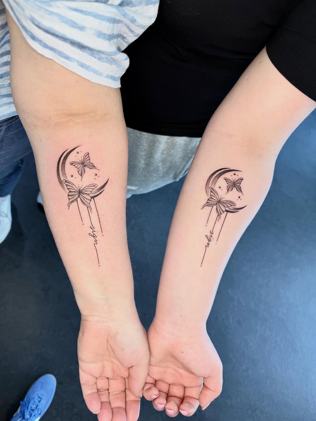 #Tattoo #Muttertochter #finelinetattoo #butterflytattoo #inked