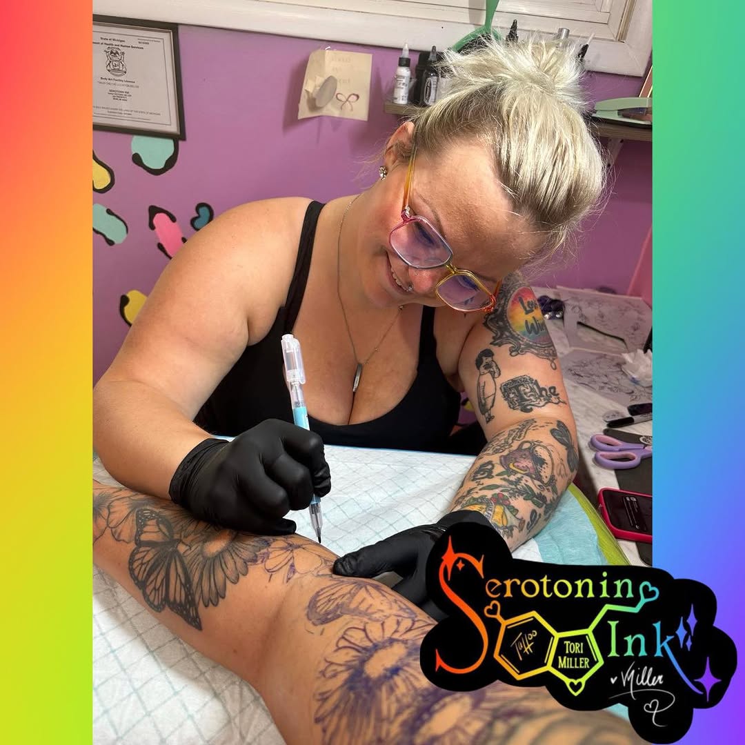 Meet the artist! ❤️
Hey loves! I’m Tori, the artist, owner and operator of Serotonin Ink! :)
I've opened my own fully licensed tattoo studio, to cha
