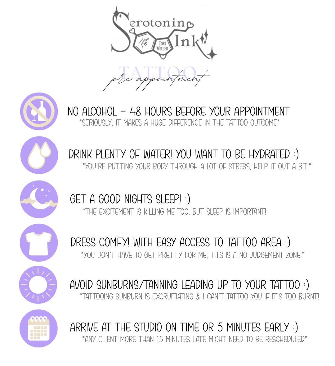 Super important steps I need YOU to do before your appointment ! ✨
#serotoninink