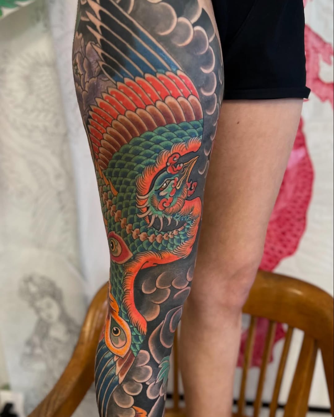 Phoenix leg sleeve done at @monroestreettattoo thanks for looking!
.
For scheduling/inquiries please fill out a form on my website or send DM
.
#spoka