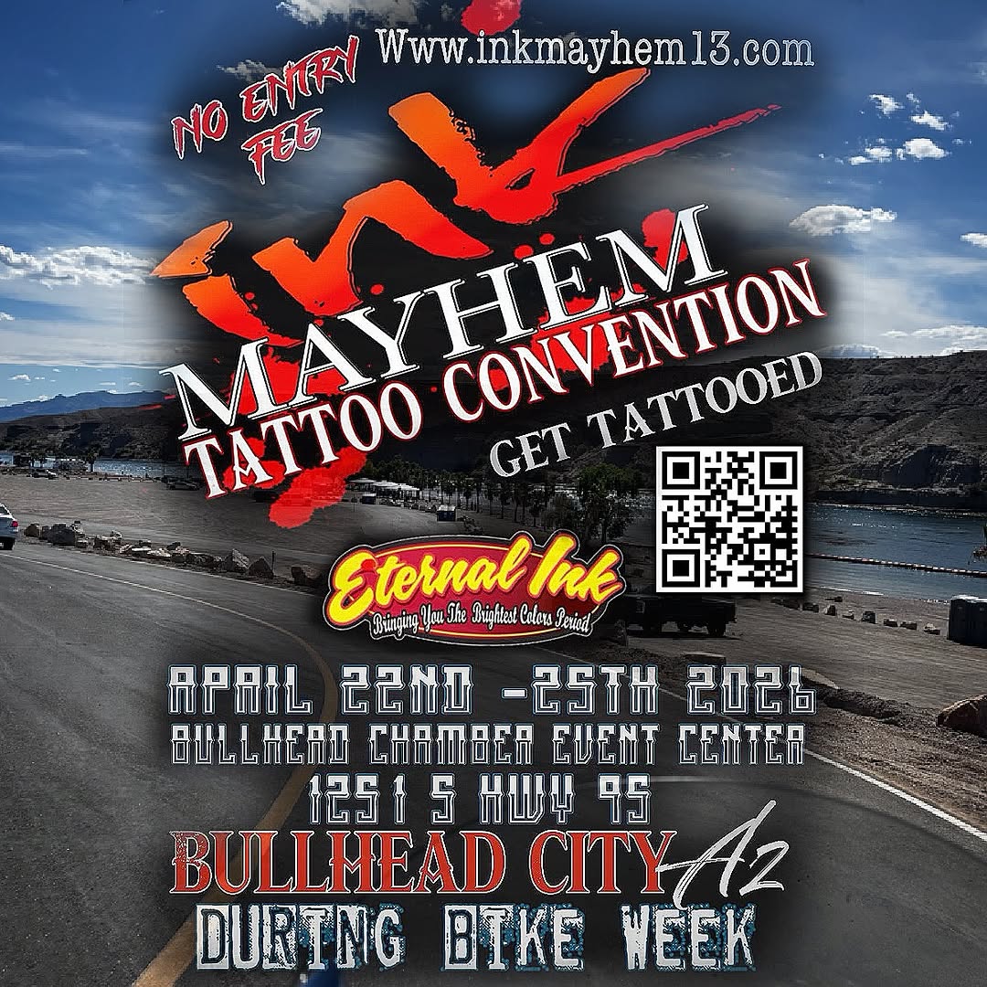 Tell your friends, and family, last min addition @tattoosdekolores and @_2cents_ from @truegrittattooco #bakersfield will be in #Bullheadcity for the