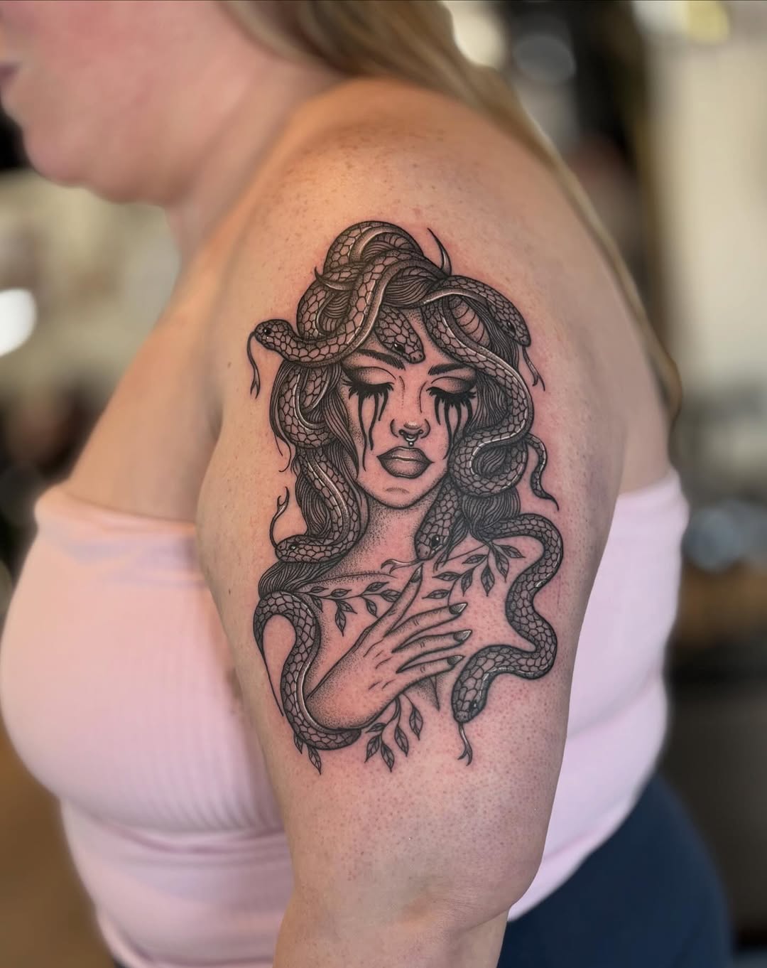 thanks for trusting with this Medusa piece!  

•
•
•
•
•
•

#tattoo #waterloo #kitchener