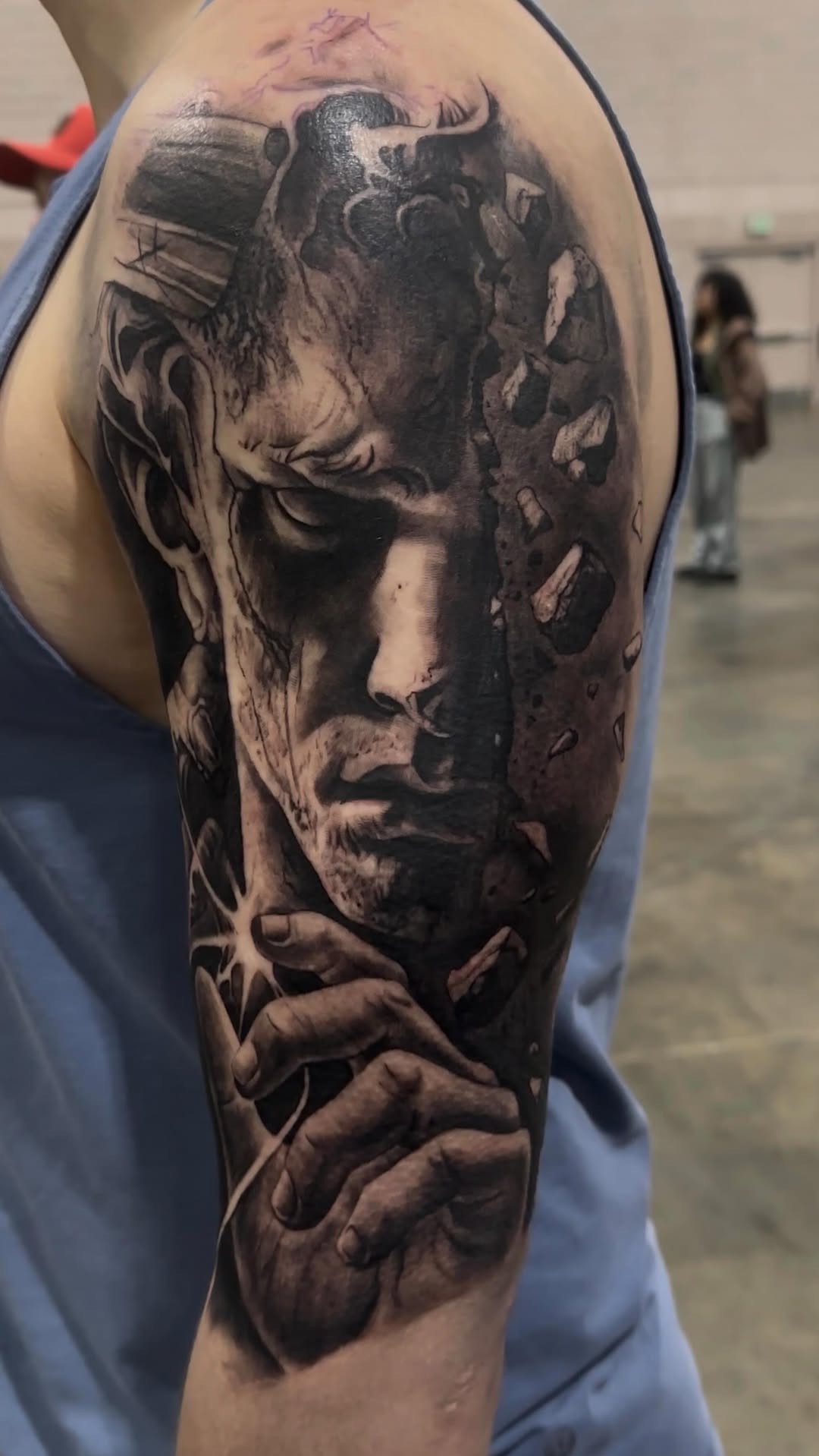 Tattoo Sleeve I started at the @philadelphiatattooartsfestival. Can’t wait to finish it. Last two days been so much fun. We didn’t let the winter stor