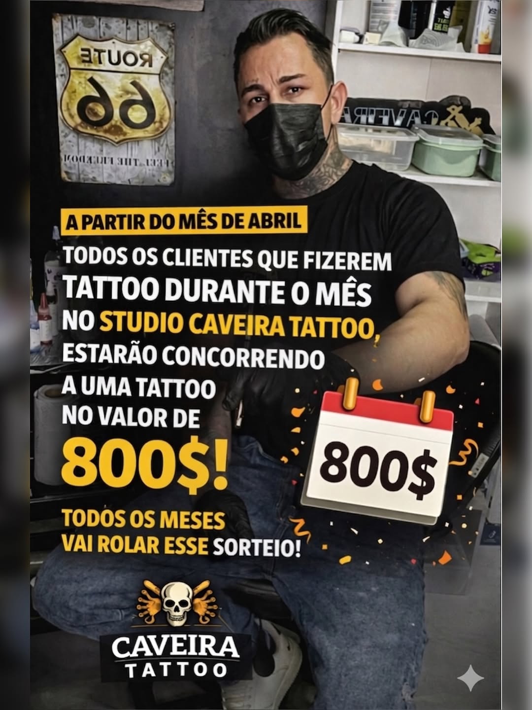 Sempre valorizando os meus clientes 
Studio caveira Tattoo 