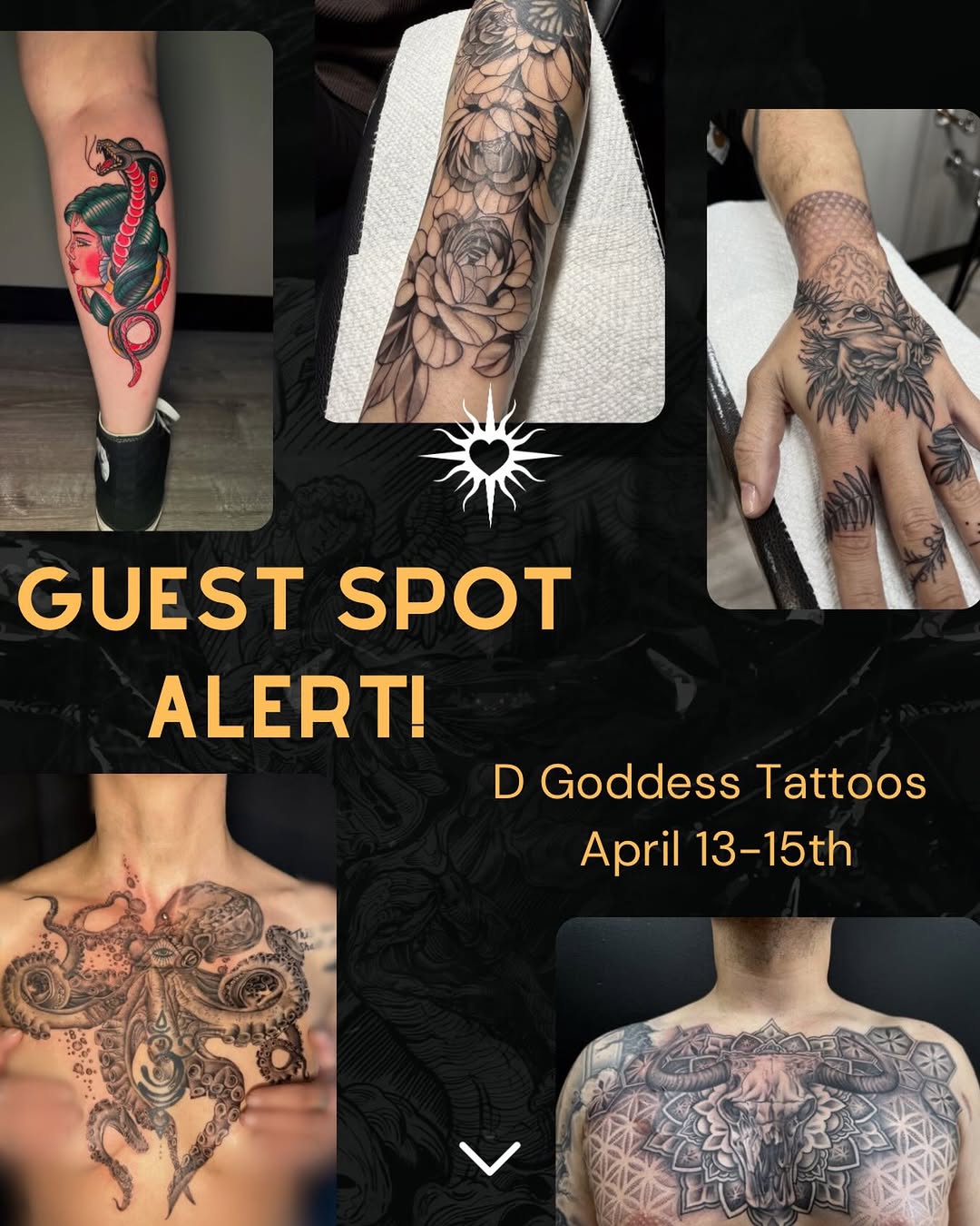 ✨Guest spot announcement ✨

I’ll be tattooing at Unify Tattoo Company in St. Augustine, FL @unifytattoofl 
April 13th–15th.

If you’ve been thinking a
