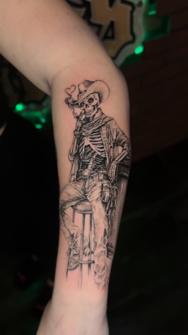 ‘The Skeleton Cowboy’ 
‍ @addycatink 
️ Las Vegas Tattoo Studio @smilesncriestattoo 
#smilesncriestattoo #lasvegas #snctattoo #lasvegastattooshop #las