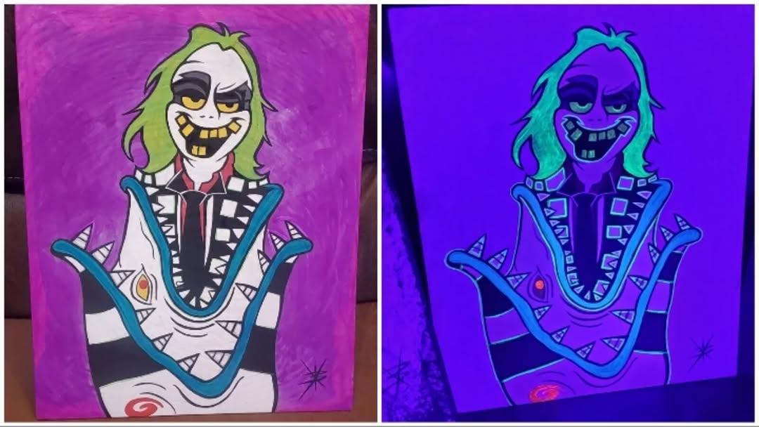 This painting I'm selling for $100, and it even glows in blacklight:)